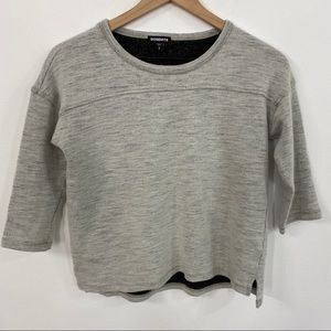 James Perse Y/osemite Grey Knit 3/4 Sleeve Top